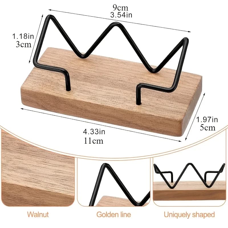 1pc Wood Business Card Holder for Desk Wooden Business Card Display Stand Postcard Holder for Office Home Desktop, Display Stand