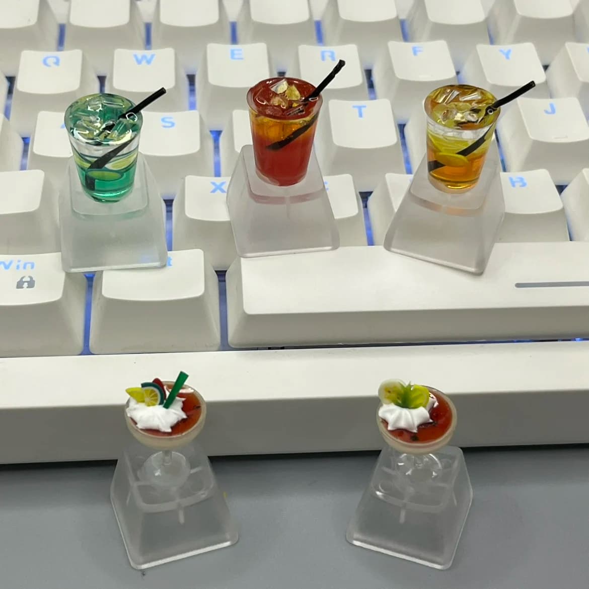 Keycap Games Backlit Lemon Tea personality Mechanical Keyboard Cross Axle Ice Black Tea Transparent Key Cap Cherry MX Axis