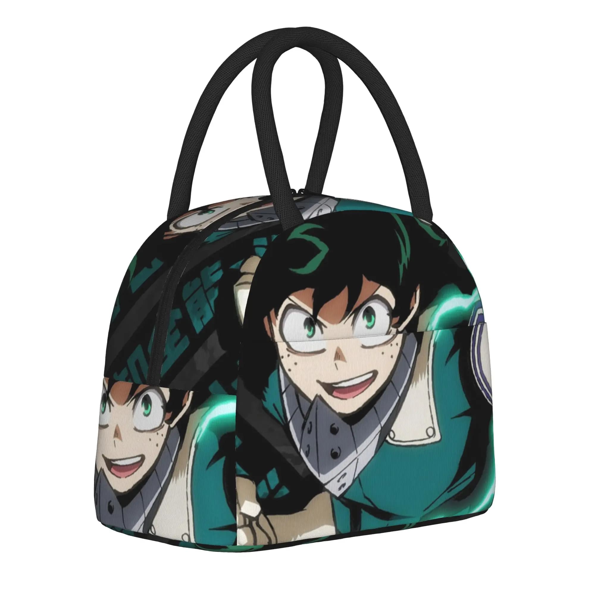 Boku No My Hero Academia Borsa termica per il pranzo, contenitore per il pranzo, borsa portatile per il pranzo, per uomini e donne, da spiaggia, all'aperto