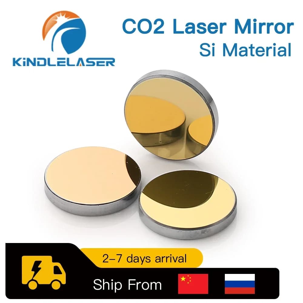 KINDLELASER Co2 Laser Si Mo Specchi riflettenti per incisore laser Lenti riflettenti in silicone placcato oro Diametro 20mm 25mm T3mm