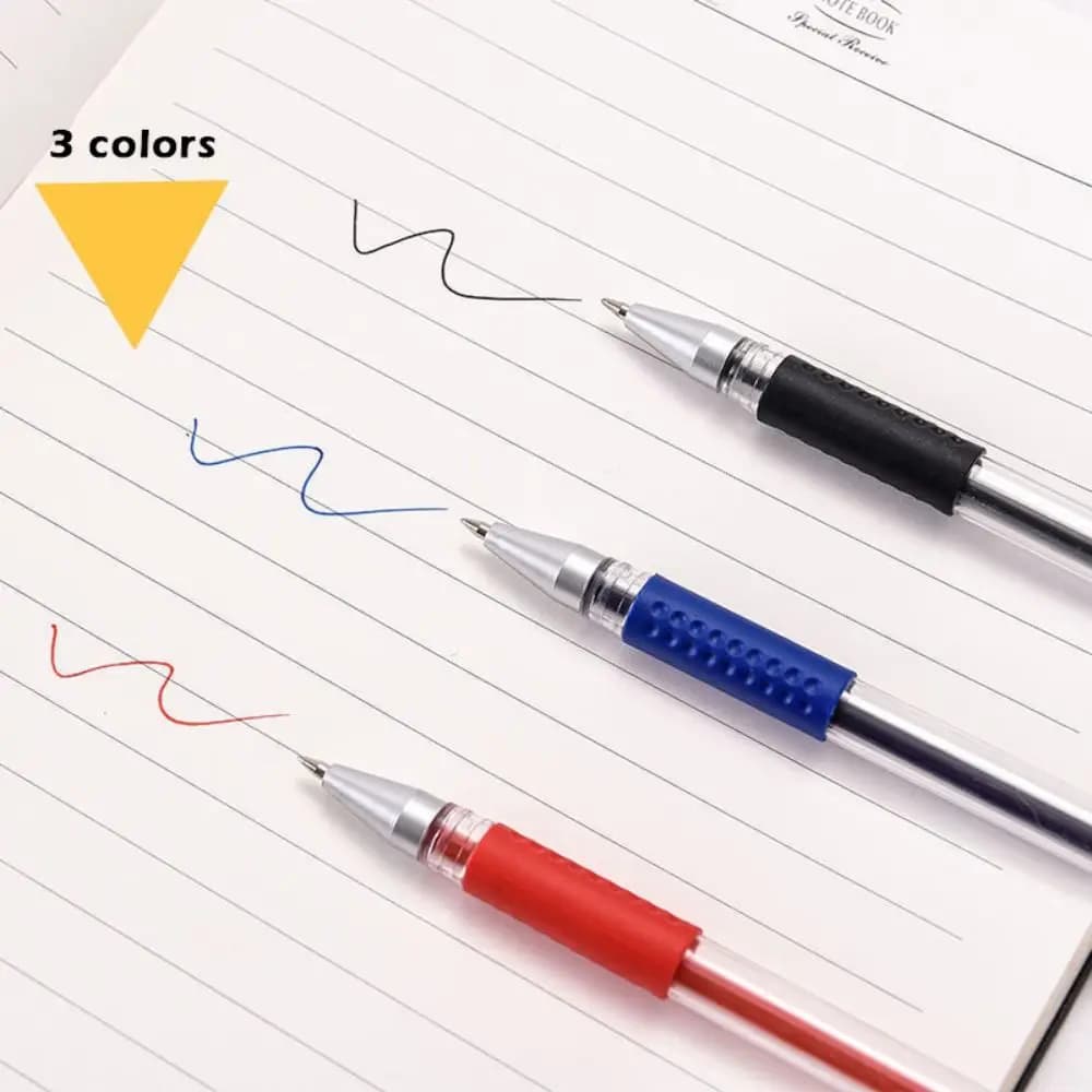 10 Pezzi di Penne Gel Classiche da 0,5mm, Asciugatura Rapida, Scrittura Fluida, Inchiostro Nero/Blu/Rosso, Strumento di Scrittura per Studenti