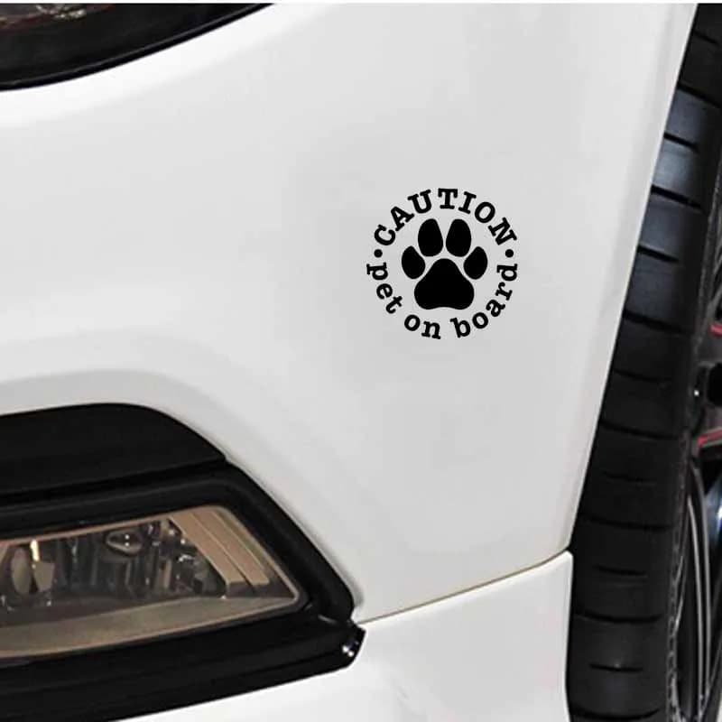 CAUTION PET A BOARD Animals Dog Vinyl Car Sticker Running cars Laptop Rinsee Camping Surf table Toolbox Die Cut Decal