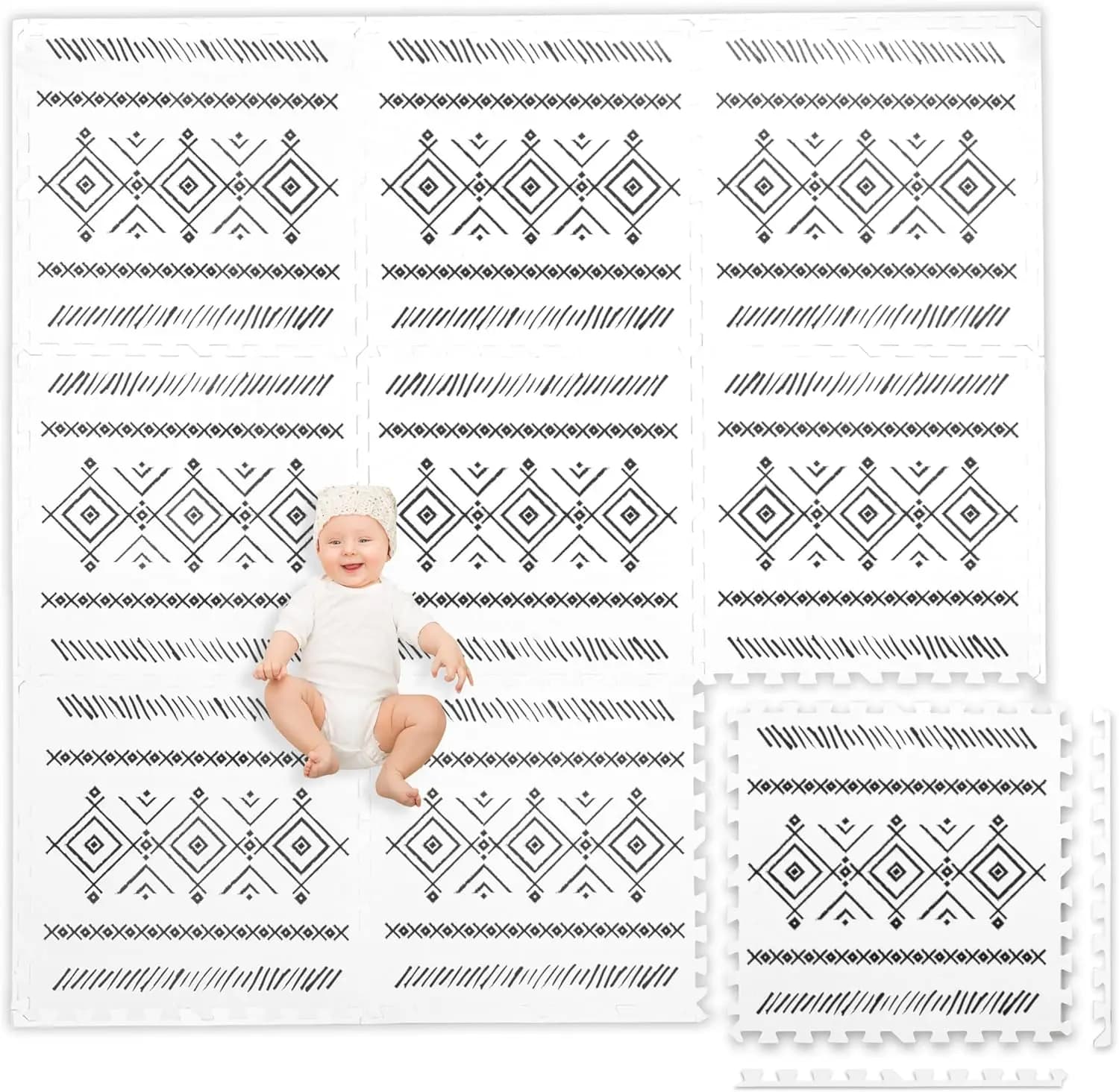 Tappetino da Gioco Extra Spesso Non Tossico per Bambini, 9 Pezzi - Puzzle in Schiuma Morbida 72x72 Pollici per Bambini e Ragazzi