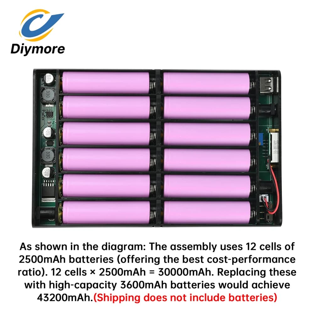 UPS DC 12*18650 con Batteria Rimovibile, Alimentatore Ininterrotto per Modem, Router, NAS, 12V 9V 5V con Tensione Regolabile