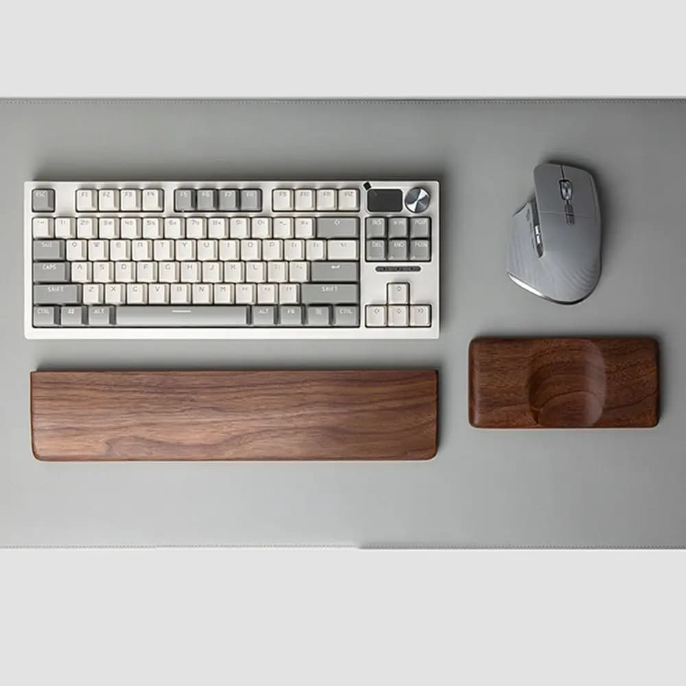 Poggiapolsi per mouse in legno massello, antiscivolo, vintage, con superficie liscia, ergonomico, cuscino di supporto per la mano, accessori per computer