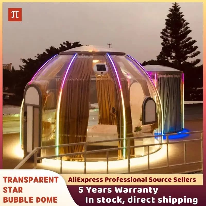 Resort Glamping Staccabile da campeggio all'aperto Nuovo design Policarbonato Trasparente Star Bubble House Tenda a cupola per hotel da 360 gradi per PC