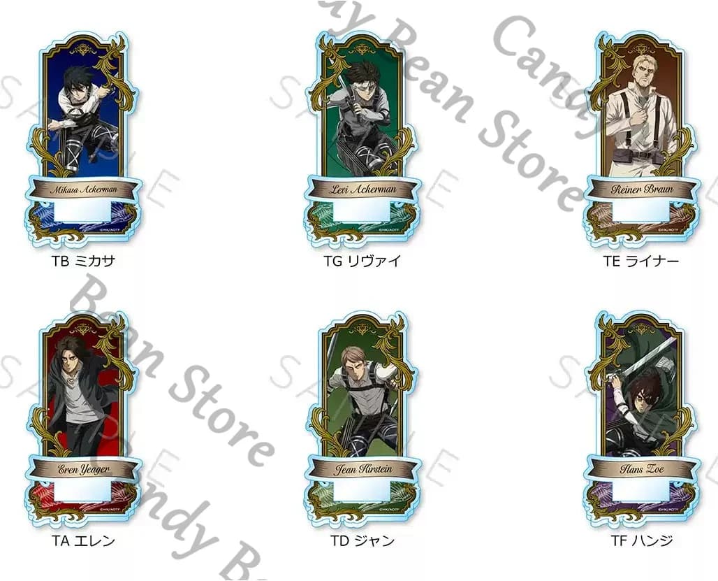 Genuine Anime Attack on Titan Levi Ackerman Eren Reiner Braun Cosplay Picture Frame Acrylic Figure Stand Cartoon Standing Sign