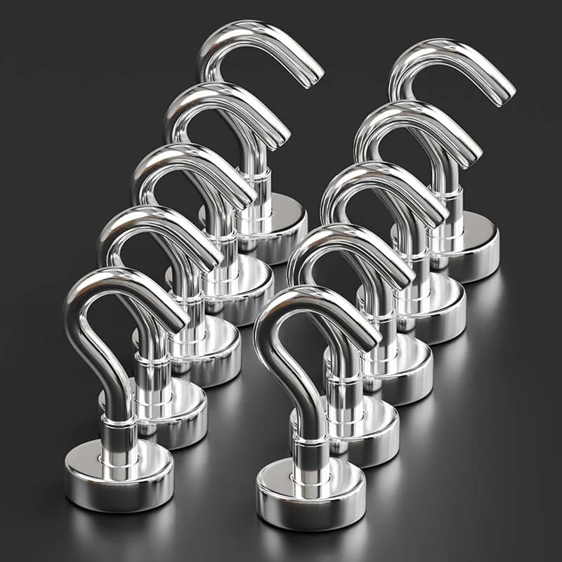 4-20PCS Gancio magnetico 1.6CM Heavy Duty Cruise Bagno Posto di lavoro Cucina Frigoriferi Gadget Ganci per appendere a parete Argento Nero
