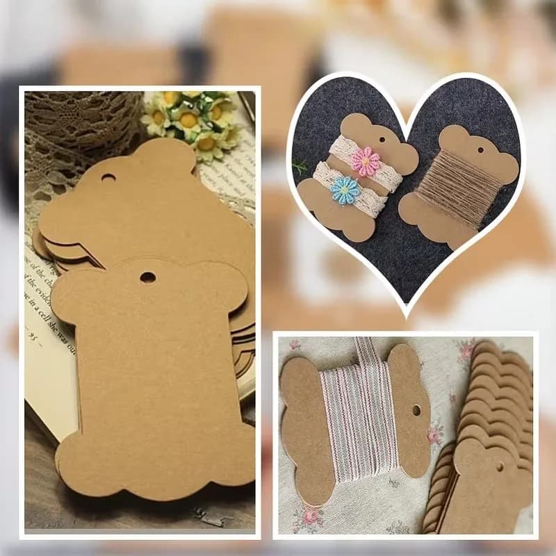 Compact Space Saving Kraft Paper Bobbins 93 pcs, perfect for Ribbon Yarn Winding, Lightweight Portable