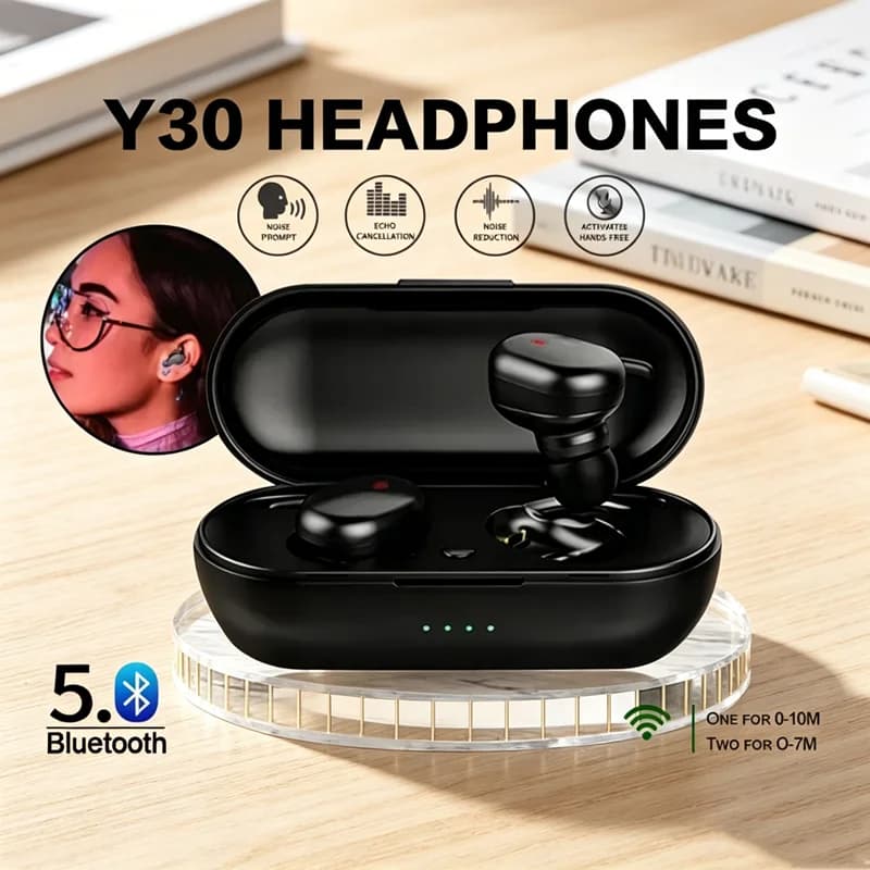 Y30 TWS Auricolari stereo wireless Bluetooth 5.0 Auricolari in-ear con riduzione del rumore Cuffie impermeabili per smartphone Android IOS