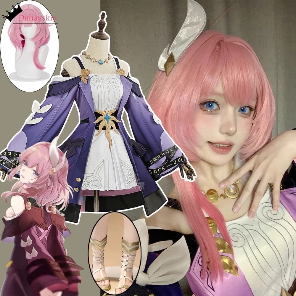 Honkai: Star Rail Cyrene Costume Cosplay Cyrene Viola Lolita Abiti da donna Uniforme Anime Halloween Gioco di ruolo Parrucca Scarpe da vestito