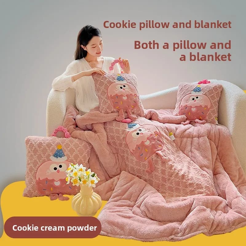 Cute Cookie Shaped Plush Pillow Children's Nap Time Soft Toy Girlfriend's Birthday Gift Huggable Stuffed Doll Air Conditioner...