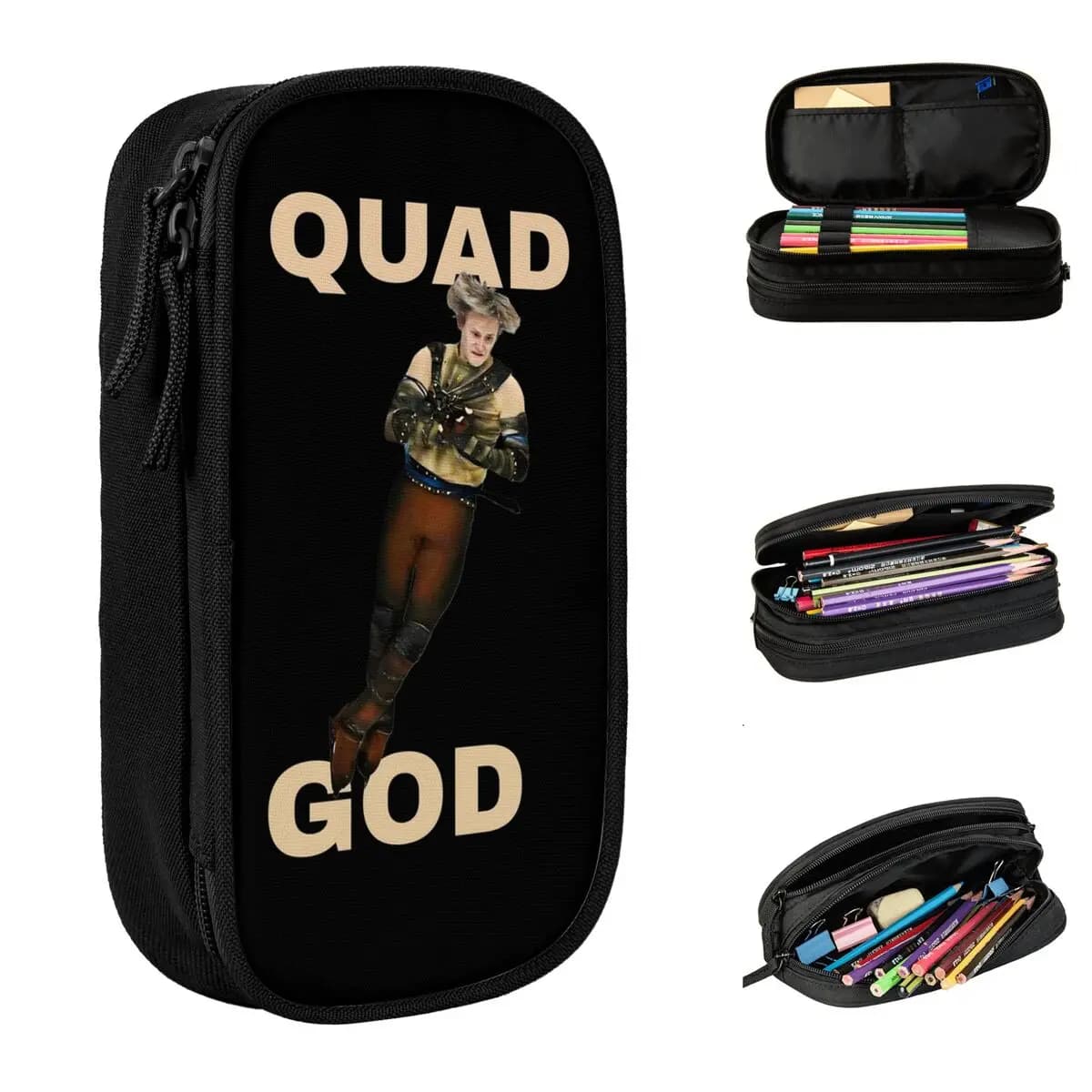 Astuccio per matite Ilia Malinin Quad God, astuccio per pattinaggio su ghiaccio, portapenne, borsa grande, per studenti, con cerniera, per la scuola, per cancelleria