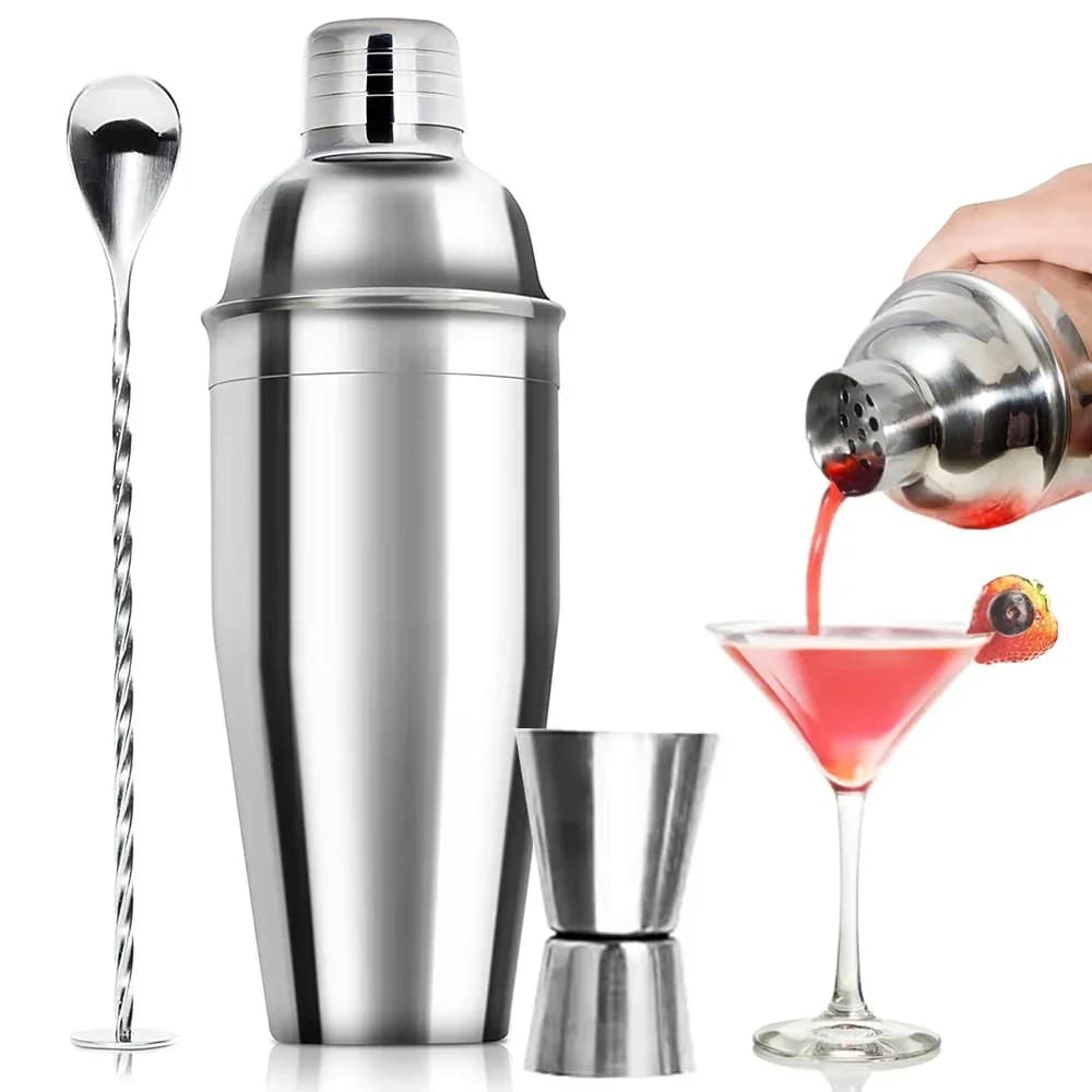 Set da Cocktail in Acciaio Inox, Strumenti da Barman, Frullatore, Shaker per Bevande