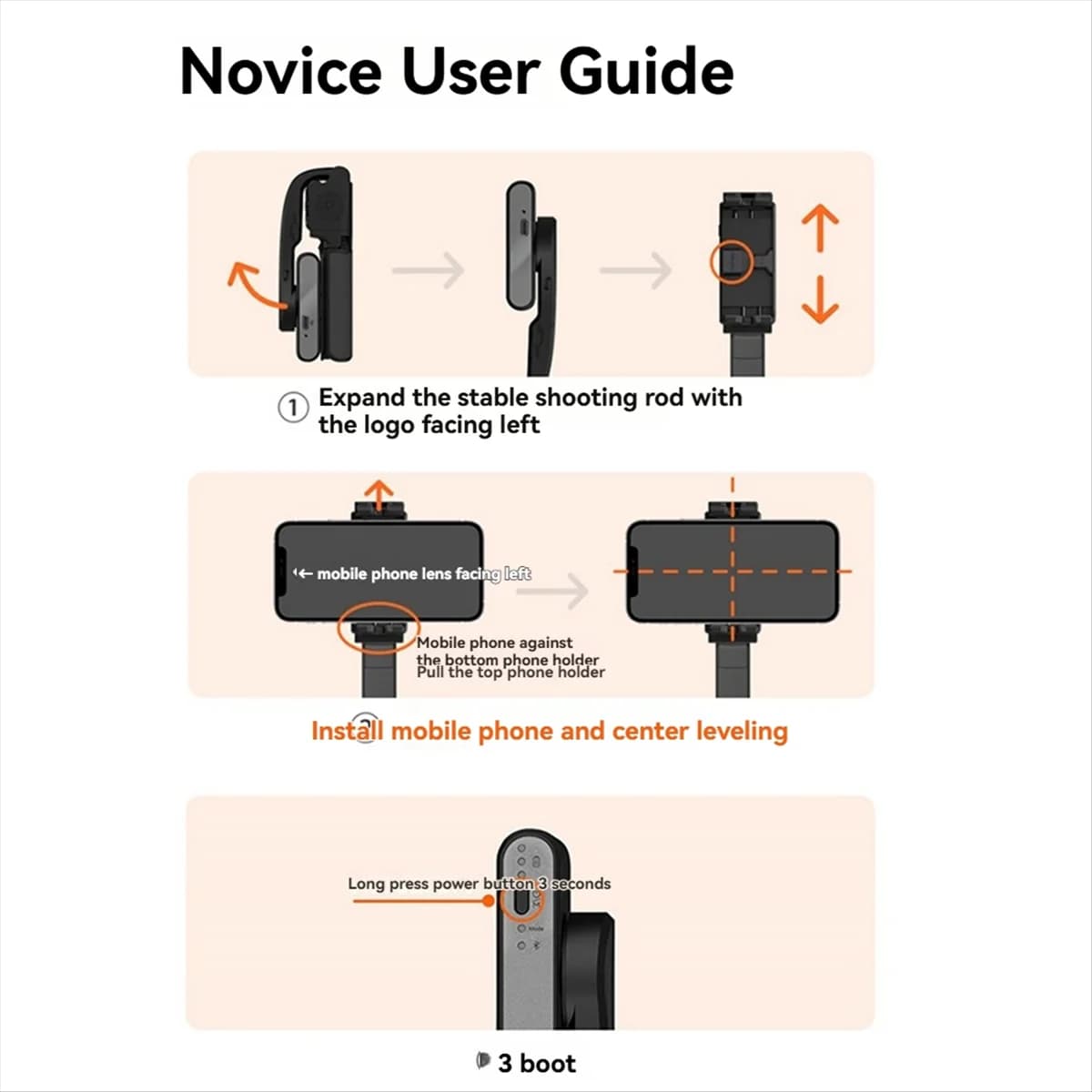 B21B ISteady Q Handheld Gimbal Stabilizer Phone Selfie Stick Extension Rod Adjustable Tripod with Remote Control Black