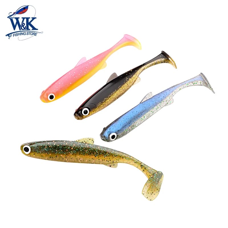 Pike Zander Snook Esche da pesca a 7 cm 5 pollici 6 pollici e esca morbida colorata per con occhi 3D JIG Head Rig Hoduller Shad
