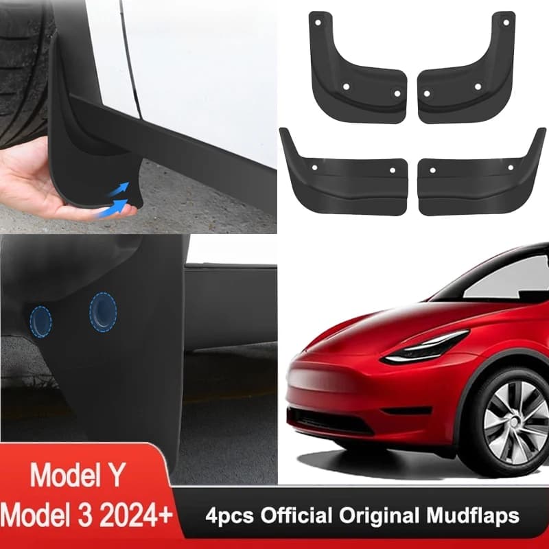 Kit paraspruzzi paraspruzzi ruota anteriore e posteriore per Tesla Model 3 Highland 2025 Protezioni paraspruzzi originali ufficiali Parte auto