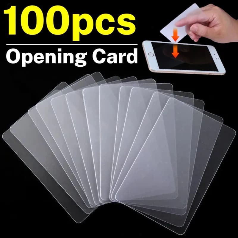 100/1 pz carta di plastica apri schermo del telefono strumento di rimozione leva flessibile Ultra sottile carte di riparazione trasparenti per schermo LCD Tablet Mobile