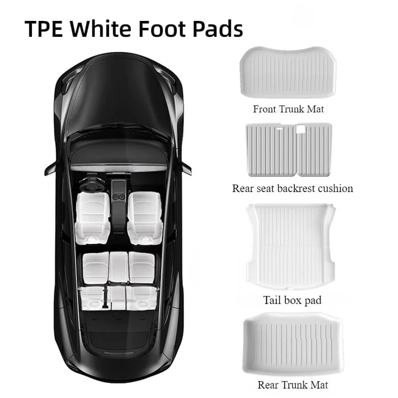 White TPE Mat for Tesla Model 3/Y3+ Model Y Juniper Floor Mats Waterproof Non-slip Mats Car Mat Accessories