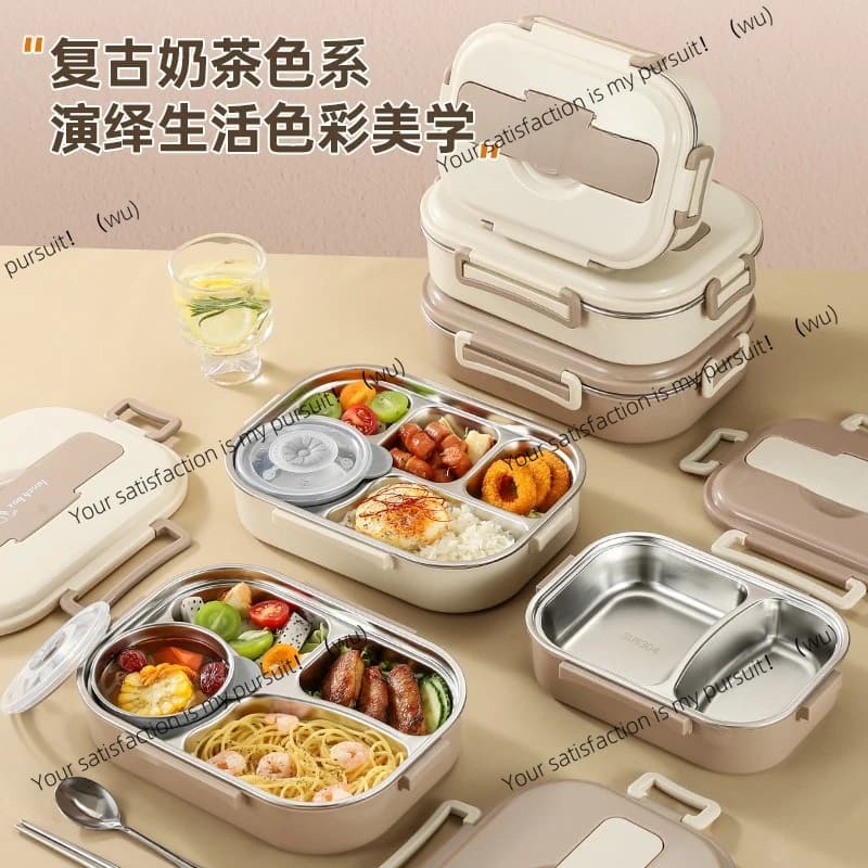 Portapranzo in acciaio inossidabile ZOCI-304, isolamento multistrato con coperchio, forno a microonde disponibile