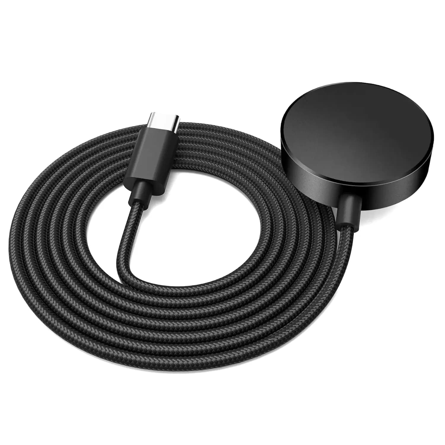 Caricatore cavo intrecciato in lega di alluminio per Samsung Galaxy Watch 7/6/6 Classic/5/5 Pro/Ultra/FE Caricatore sostitutivo per smartwatch USB-C