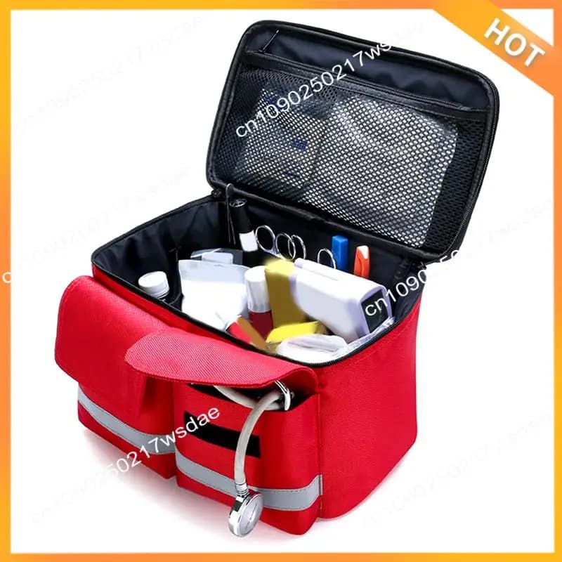 X08A Kit di pronto soccorso familiare impermeabile - Borsa a tracolla Kit di medicina portatile vuoto per esterni (solo una borsa, nessun articolo incluso)
