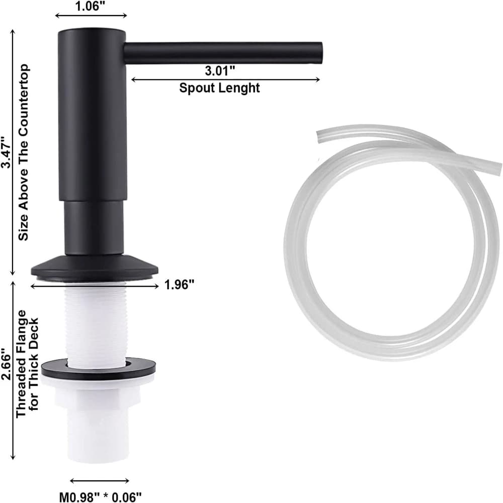 Dispenser di Sapone Integrato per Lavello da Cucina, Pompa a Pressione Manuale, Bottiglia da 500ml/Tubo da 100cm, Dispenser di Detersivo Liquido in Ottone per Cucina
