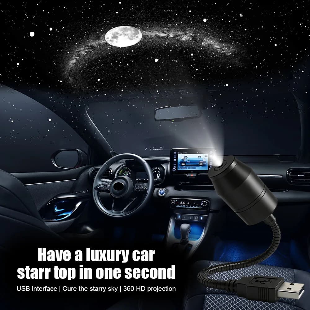 Luce di proiezione a cielo stellato per auto, luce ambientale a LED per interni auto, decorazione modificata USB, cielo stellato wireless notturno