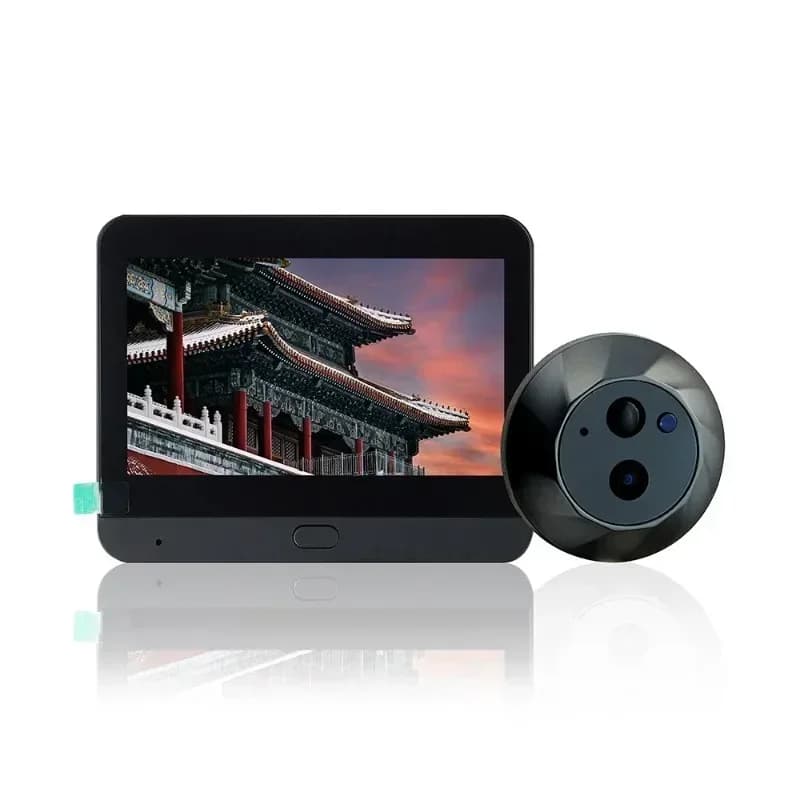 Visualizzatore spioncino per porta WiFi Schermo IPS 4.3 Campanello per porta digitale wireless Visione notturna Rilevazione movimento PIR per la sicurezza domestica