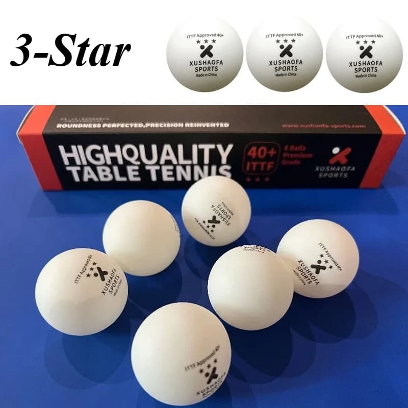 Palline da Ping Pong Xu Shaofa 3 Stelle, Approvate ITTF, con Cucitura, 40+mm, Nuovo Materiale ABS, Durevoli per Allenamento e Competizione