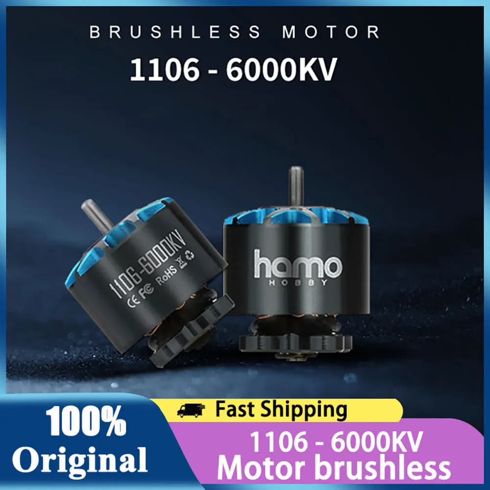 High efficiency brushless electric motor Hamo 1106 6000KV light for 3-4 inch racing FPV drone
