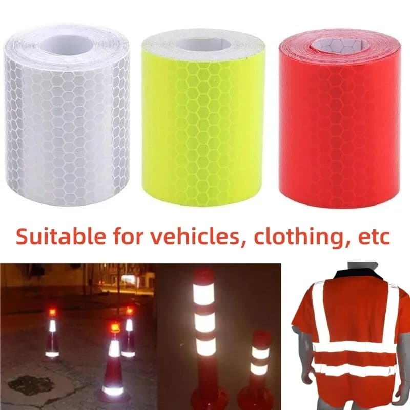 100 centimetri 5 centimetri Spia Riflettore Adesivo Protettivo Nastro di Avvertimento Pellicola Riflettente Marchio di Sicurezza Per Auto Striscia Riflettente adesivi