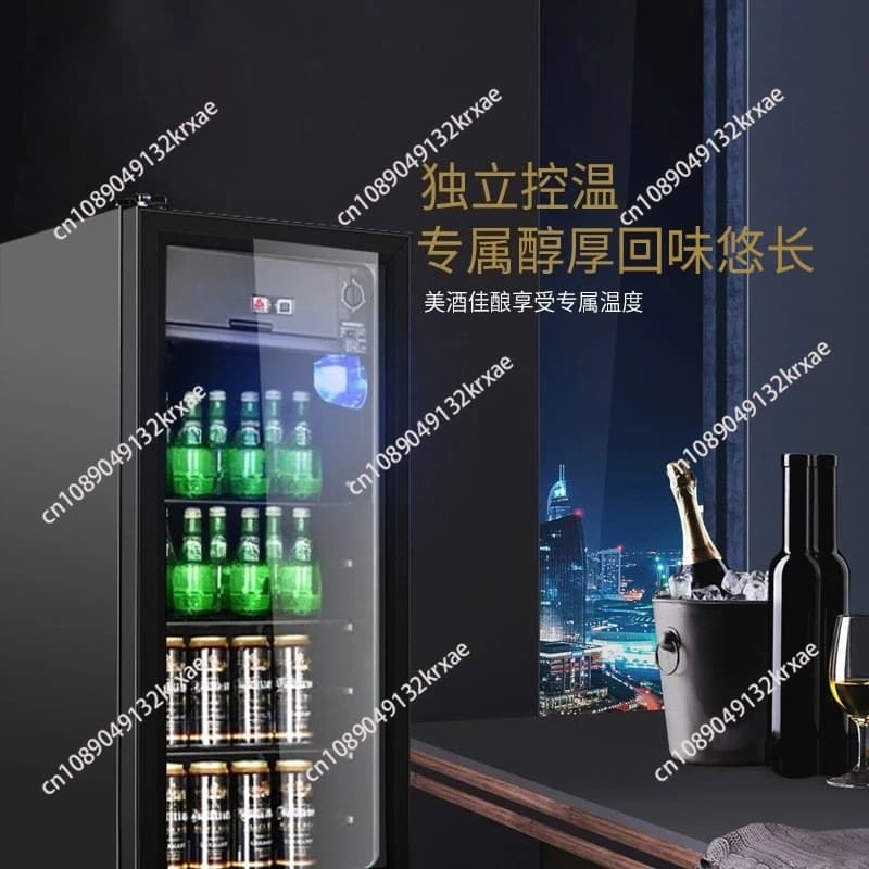 Frigorifero per vino a porta singola con vetrina trasparente, mini frigo per vino, espositore per alimenti freschi