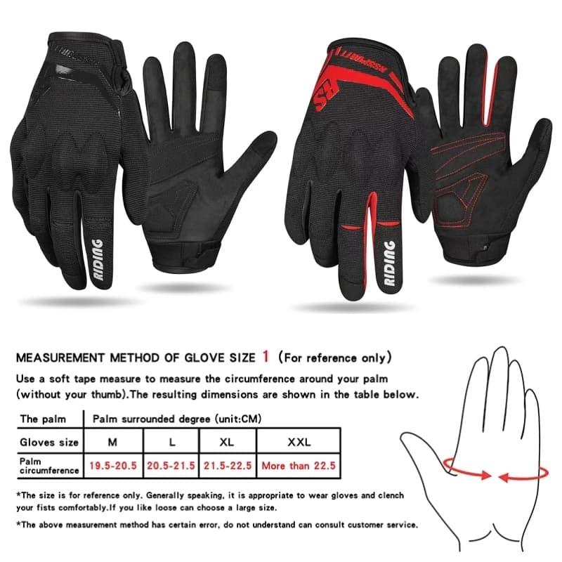 Guanti da moto estivi da donna per uomo Guanti da ciclismo anti-caduta con dita intere Equipaggiamento protettivo Guanti da ciclismo da moto traspiranti