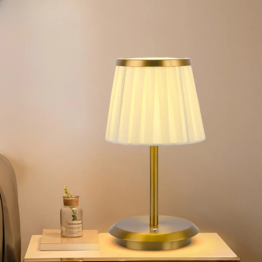 Paralume per lampade in tessuto lampada da tavolo con interruttore tattile ricaricabile, lampada da comodino, luce notturna decorativa a LED staccabile fai da te