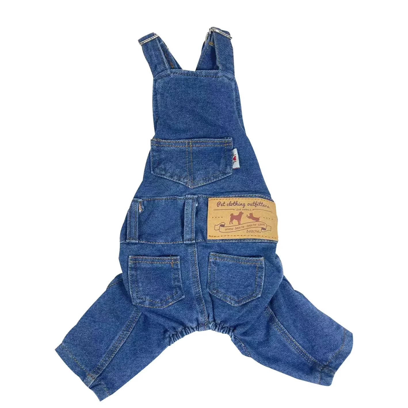 New Washable Stretchy Dog Denim Jacket with Harness Comfortable Pet Clothes Strong Dog Jacket Pet Products for Dogs