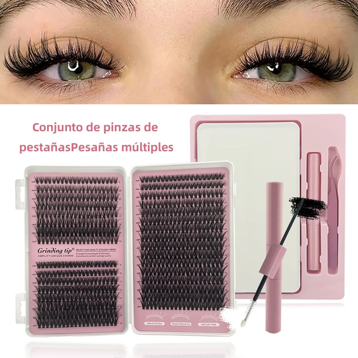 30/40/50 clustered eyelashes, large capacity eyelash book 9-16mm thick, natural stage