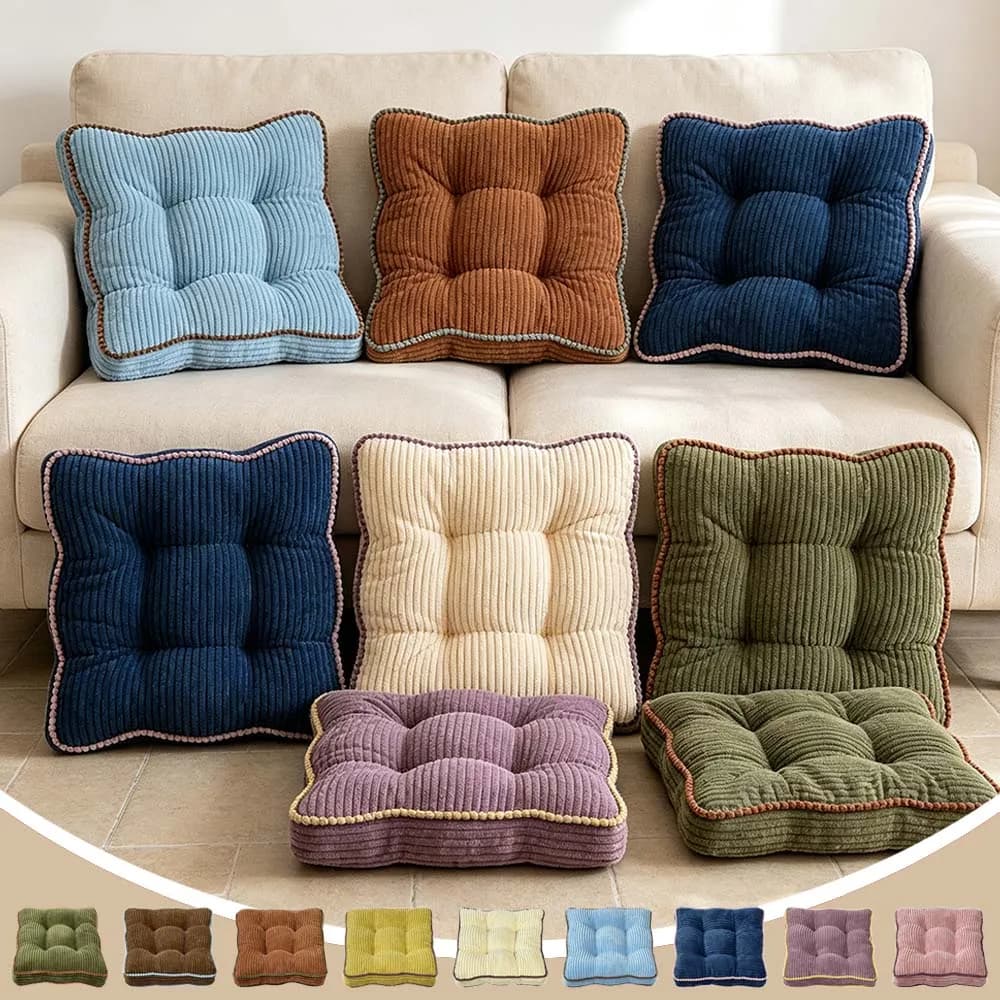 1PC Soft Thicken Chair Seat Cushion Square Seat Pad Tatami Meditation Floor Pillow Cushion for Home Office Patio Dining Chairs