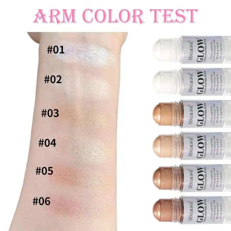BSIMONE Stick Illuminante 3D, Contorno Viso, Bronzer, Correttore Shimmer, Strumento per il Trucco