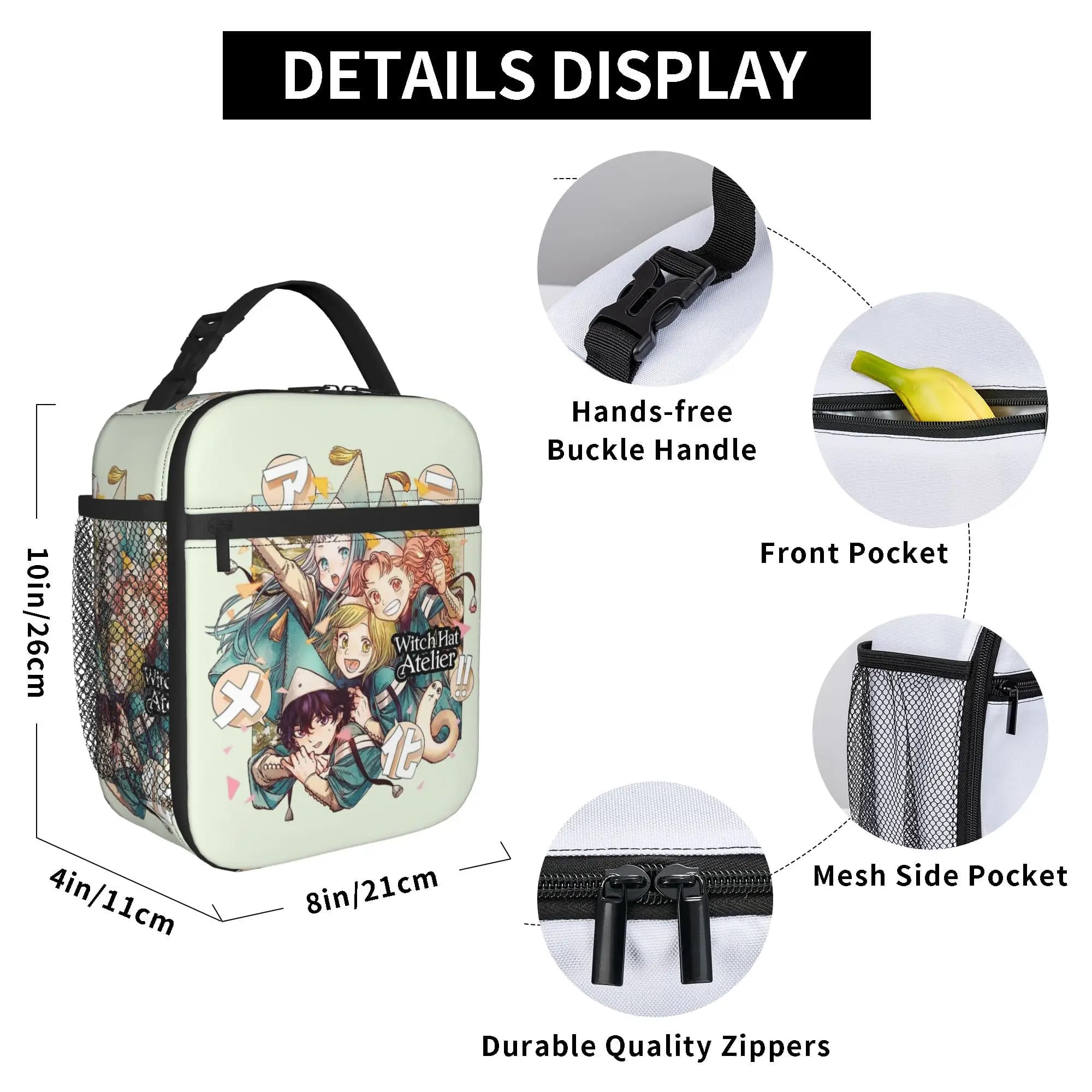 Witch Hat Atelier Anime Thermal Insulated Lunch Bag for Picnic Coco Qifrey Portable Food Container Bags Cooler Thermal Food Box
