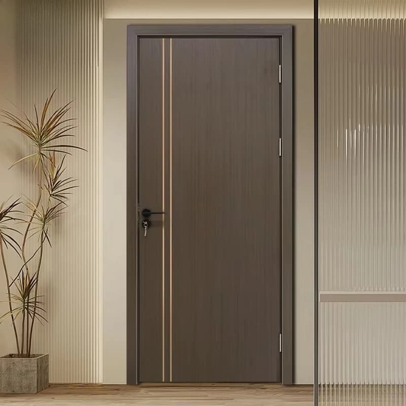 Porta solida in stile moderno NUOVO design Porta per casa/camera da letto con serratura intelligente interna in legno con ingresso aperto a battente