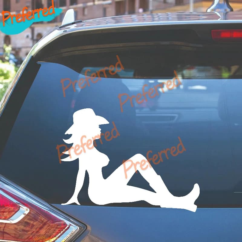 2 XSexy Cowgirl Die Cutting Vinyl Stickers Truck Car Stickers Laptop Windows Customizable in Any Sticker Size -No Background