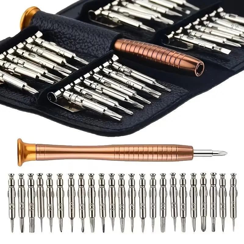 Set di cacciaviti di precisione 25 in 1, kit di attrezzi compatto multi-bit per la riparazione di telefoni, orologi, laptop e fotocamere