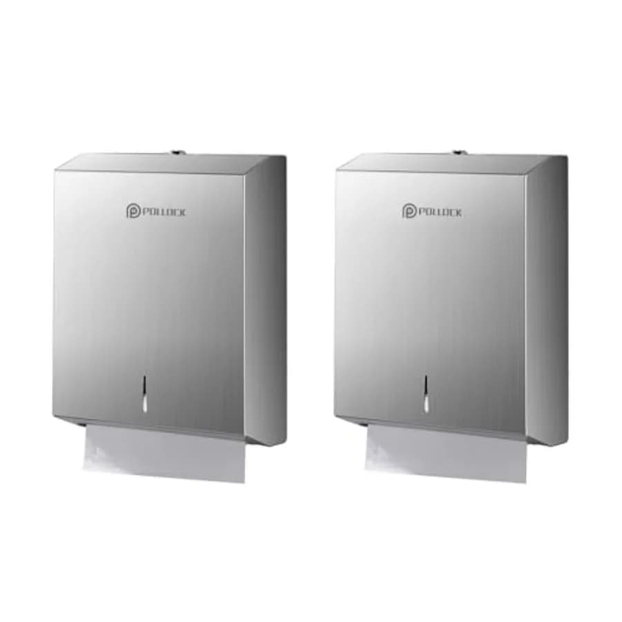 Commercial PaperTowel Holder Dispenser Wall Mount 2 PCS, Stainless Steel Bathroom Paper Towel Holder, Toilet Paper Napkin Holde