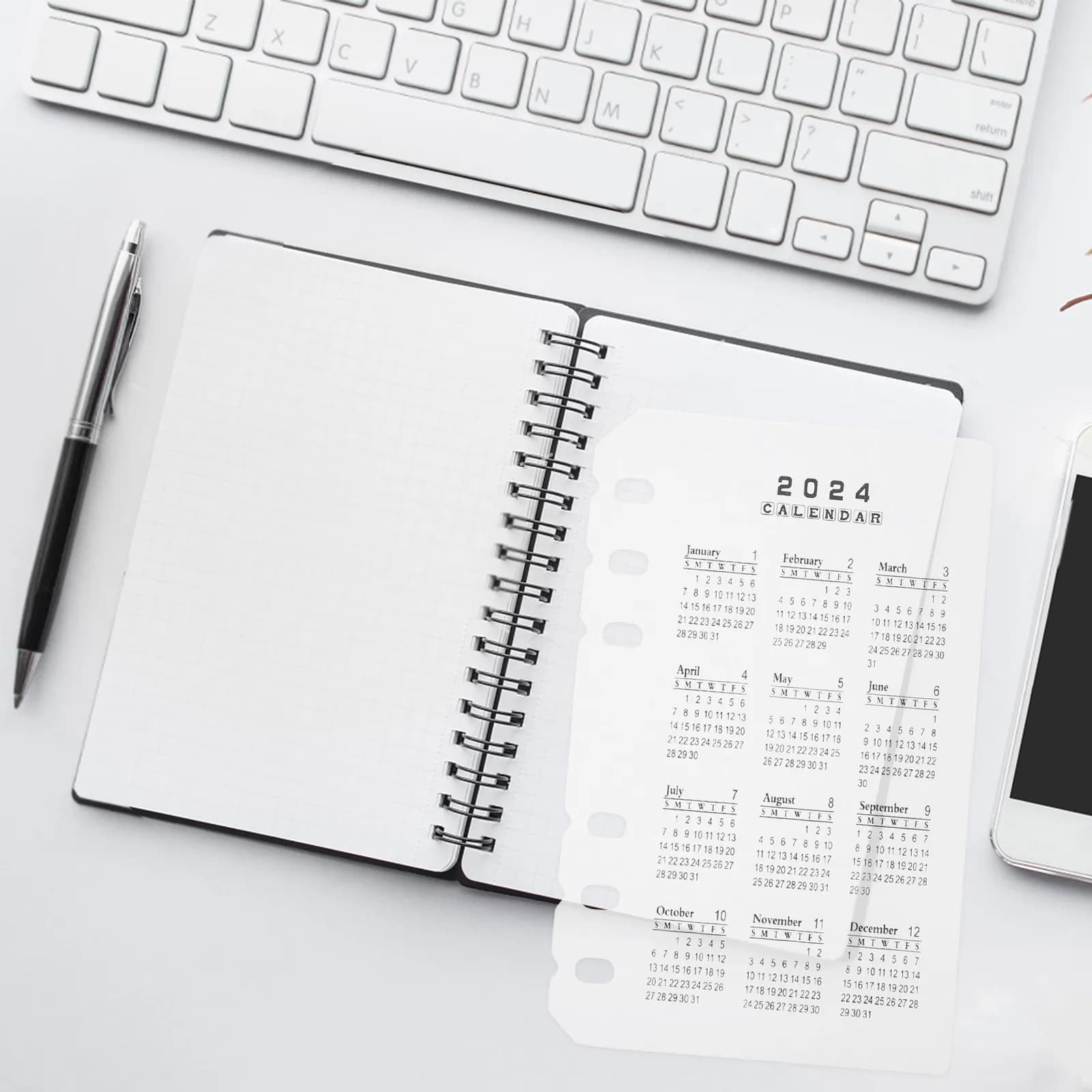 5 divisori per raccoglitori A6 trasparenti, sostituibili, per calendario e quaderno, pratici accessori per agenda, separatori per raccoglitori