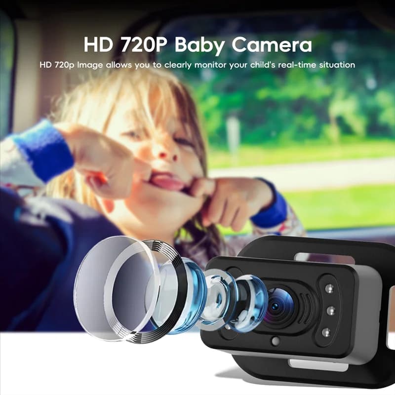 Telecamera per auto per bambini per 2 bambini Display IPS da 6,86 pollici con doppia telecamera per seggiolino auto per retromarcia