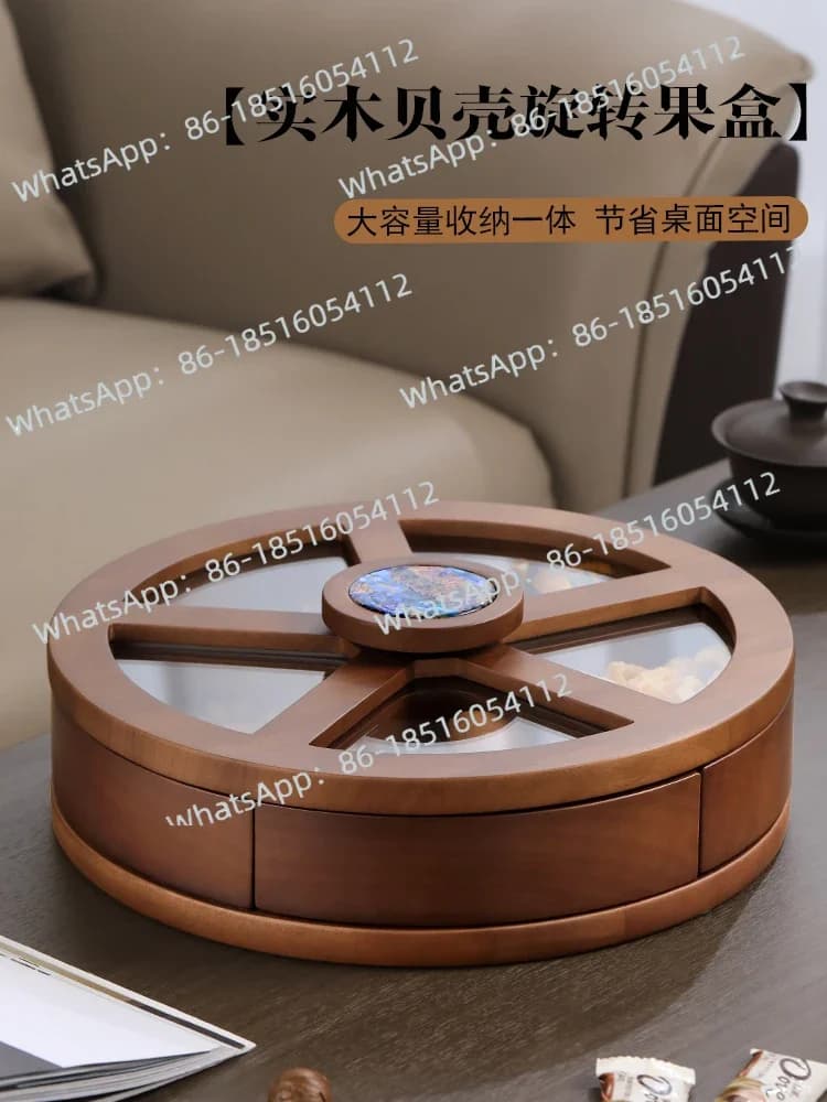 Solid wood light luxury dried fruit box living room household coffee table candy snack fruit plate storage box
