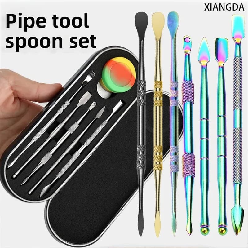 Strumento in acciaio per cuticole e nail art, cucchiaio in metallo per pulizia olio, cucchiaio per snuff, strumento per intaglio candele, regalo per uomo e donna