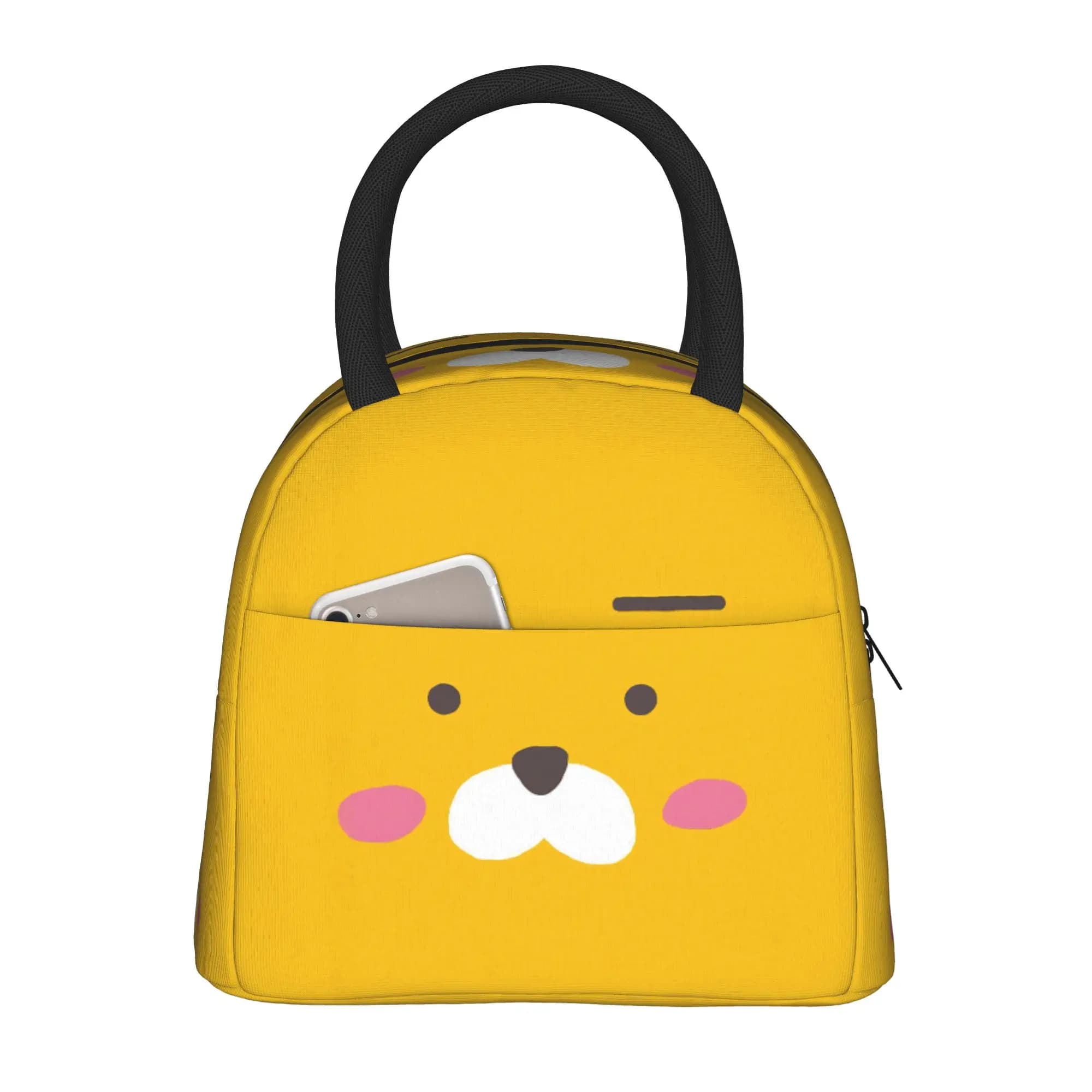 K-Kakaos F-Friends Choonsik Peach Insulated Lunch Bags Cooler Bag Reusable Portable Lunch Box Tote Food Handbags