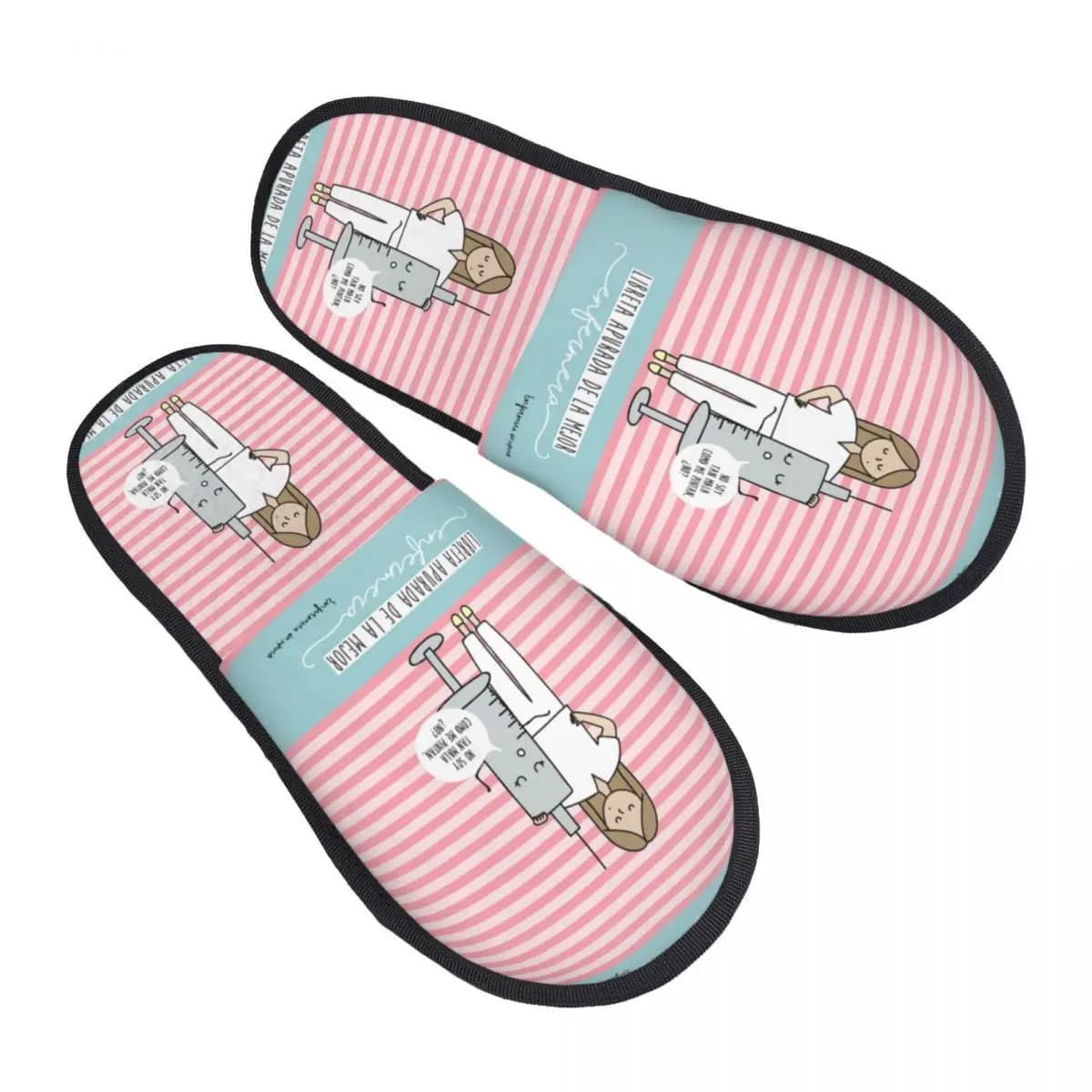 Pantofole da casa personalizzate con stampa di infermiere e dottoresse, comode pantofole da donna in memory foam, slip-on, per hotel.